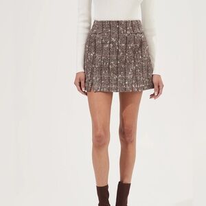 ASTR the Label Christa Mini Skirt Wool Blend Preppy REVOLVE Women's XS